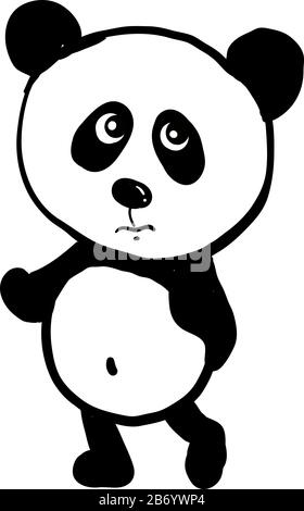 Panda triste, illustration, vecteur sur fond blanc. Illustration de Vecteur