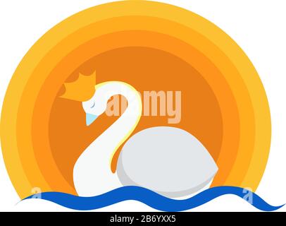 Swan princess, illustration, vecteur sur fond blanc. Illustration de Vecteur
