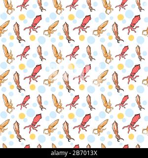 Motif squid, illustration, vecteur sur fond blanc. Illustration de Vecteur