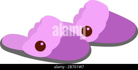 Pantoufles violettes, illustration, vecteur sur fond blanc. Illustration de Vecteur