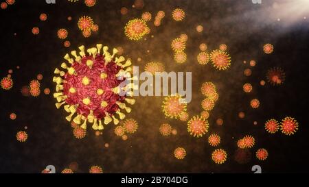 Coronavirus COVID-2019 nouveau concept de coronavirus resposable pour l'éclosion de grippe asiatique et les coronavirus de grippe comme cas dangereux de grippe comme un panand Banque D'Images