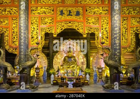 Tam Le Hall Au Temple De Bai Dinh (Chua Bai Dinh), District De Gia Vien, Province De Ninh Binh, Vietnam Banque D'Images