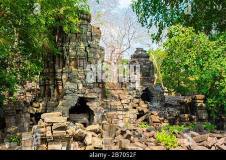 Banteay Chhmar, ruines du temple de l'époque de l'Ankorian, province de Banteay Meanchey, au Cambodge Banque D'Images