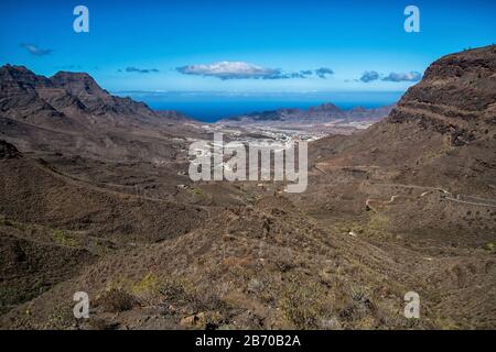 Sur les montagnes de l'île de Gran Canaria Banque D'Images