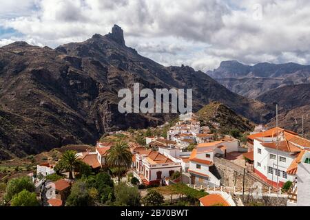 Le village de montagne de Tejeda à Gran Canaria Banque D'Images