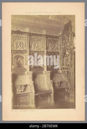 Koorstoelen in de Saint-Denisbasiliek te Parijs St Denis Abbaye (objet de titel op) Choir Stalles dans la basilique Saint-Denis ParijsSt. Denis Abbaye (titre objet) Type de bien: Photographies Numéro d'article: RP-F 00-4076 Inscriptions / marques: Inscription, recto manuscrit 'CWN.'nummer, recto: 'No 826'naam, recto, en relief 'IEUSEMENT PHOTOGRAPHE'opschrift, recto Lower right, edrawed' MONUMENTS HISTORIQUES'opschrift, recto manuscrit 'Ovegang de Gothique à Renaissance - Frankrijk.' marque collectrice, verso, estampées' Quellinussol Frans Halsstraat 14.' marque collector 'INSTITUT, verso Banque D'Images