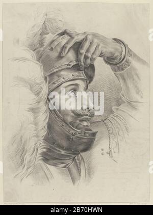 Kop van een ridder, naar rechts Chef d'un chevalier, au bon type d'objet: Dessin Numéro d'objet: RP-T 00-3098 Fabricant : artiste: Monogrammist AC (19ème siècle) artiste: Anonyme Date: Nov 30 1829 Caractéristiques physiques: Noir craie matériau: Papier craie Dimensions: H 618 mm × W 455 mm Banque D'Images