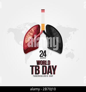 Fonds de bannière de la Journée mondiale de la tuberculose (TB Day) Illustration de Vecteur