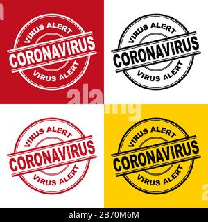 Icône du vecteur d'alerte du coronavirus. Logo Covid-19 de différentes couleurs Illustration de Vecteur