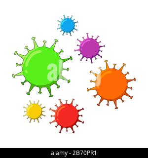 symbole des virus, des germes, des bactéries icône isolée sur un fond blanc. llustration vecteur graphique du virus corona à wuhan,infection du virus corona. 2 Illustration de Vecteur