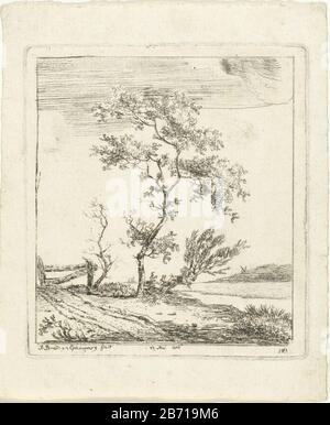 Landschap met boom bij een water Paysage avec arbre dans un type d'objet d'eau: Photo Numéro d'article: RP-P-1938-983 Inscriptions / marques: Marque du collecteur, verso, estampillée: Lugt 2228 marque du collecteur , verso, estampillée: Lugt 2760 Fabricant: Printmaker I. Ephraimsz. Dresde (bâtiment classé) En Date du : 13 mai 1808 Caractéristiques physiques : matériau de gravure : technique du papier : Dimensions de gravure : bord de la plaque : H 105 mm × W 95 mm Objet : paysages dans la zone tempérée Banque D'Images