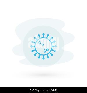 Coronavirus 2019 nCoV icône bleue. Concept d'éclosion de grippe, risque pour la santé publique, mers-COV, COV-SRAS, Covid-19. Illustration vectorielle, conception plate Illustration de Vecteur
