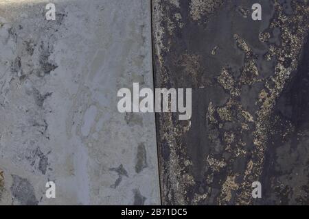 la texture de fer de la partie brûlée de la voiture avec de la rouille Banque D'Images