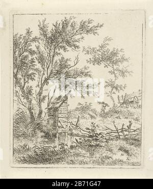 Landschap met houtsprokkelaar Paysage avec houtsprokkelaar Type d'objet : Numéro d'article: RP-P-1882-A-6597Catalogusorreferentie: Hippert & Linnig 54-1 (2) Collection Rijksmuseum 1 (3) Note: Trois états présents au Rijksmuseum Amsterdam Description: Un paysage avec un bâtiment en bois sous un arbre. En arrière-plan apporte un homme raviant un kar. Fabricant : printmaker Hermanus FockPlaats fabrication: Amsterdam Date: 1781 - 1822 Caractéristiques physiques: Matière de gravure: Technique du papier: Gravure Dimensions: Bord de la plaque: H 103 mm × W 87 mm Objet: Cueillette du bois, cueillette du bois Banque D'Images