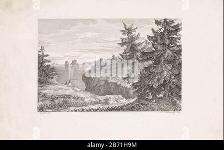 Landschap a rencontré Meer Deux figures dans un Meer. Fabricant : printmaker Daniel Lots Où: D (I ) (montré sur l'objet) à dessiner de: Edmond Tudot (indiqué sur l'objet) Lieu de fabrication: Amsterdam Date: 1776 - 1851 Caractéristiques physiques: Matière de prise: Technique du papier: Engraa (procédé d'impression) mesures: Feuille: H 147 mm × W 232 mm Sujet: Lake Tree Banque D'Images