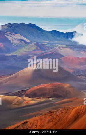 États-Unis d'Amérique, Hawaï, île de Maui, parc national de Haleakala, paysage volcanique Banque D'Images