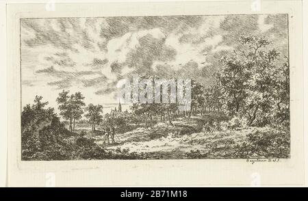 Landschap met twee wandelaars Paysage avec Deux randonneurs Type d'objet: Photo Numéro d'article: RP-P-OB-26.431Catalogusreferentie: Hippert & Linnig 69Opmerking: 3 (4) basé sur la collection RMA Fabricant: Printmaker Ernst Willem Jan Bagelaar (bâtiment classé) pour le dessin de Willem Jan Bagelaar (propriété cotée: Pays-Bas Date de fabrication: 1798 - 1837 Caractéristiques physiques: Gravure et matières de point sec: Papier technique: Gravure / dimensions de point sec: Bord de la plaque: H 74 mm × W 128 mm Objet: Paysages dans la zone tempérée ( + paysage avec chiffres, étalage) Banque D'Images