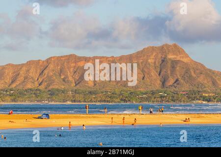 États-Unis D'Amérique, Hawaï, Île D'Oahu, Honolulu, Waikiki, Diamond Head Banque D'Images