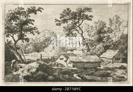 Landschap met watermolen Paysage avec moulin à eau Type de bien: Photo Numéro d'article: RP-P-OB-50.404Catalogusreferentie: Holllstein Néerlandais 78-2 (3) Description: Vue de certaines maisons et un moulin à eau avec une chute d'eau. Assis à une petite colline au premier plan deux personnes, tandis qu'un troisième quelque chose sur son dos sjouwt. Fabricant : printmaker: Allaert van Everdingen (propriété cotée) Lieu de fabrication: Pays-Bas Date: 1631 - 1675 Caractéristiques physiques: Matière de gravure: Technique du papier: Gravure Dimensions: Bord de la plaque : h 101 mm × W 159 mm Objet: Moulin à eau en paysage (+ ville (-scape) avec chiffres, Banque D'Images