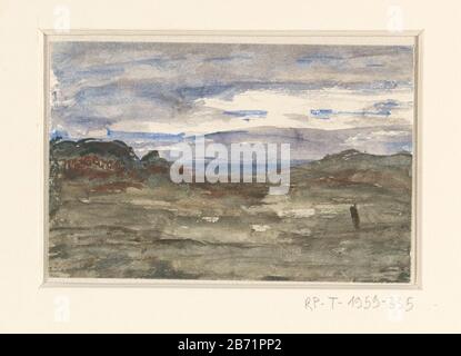 Landschap Landscape Object Type: Dessin aquarelle Numéro d'objet: RP-T-1959-335 Fabricant: Dessinateur: Sientje Mesdag-Wood Date: 1844 - 1909 Caractéristiques physiques: Pinceau en couleur: Papier aquarelle technique: Dimensions de pinceau: H 94 mm × W 145 mm Banque D'Images