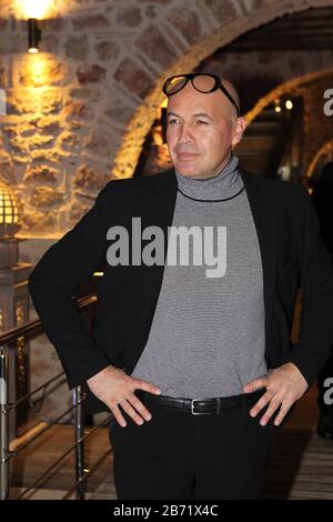 12 mars 2020, Sparta, Grèce: L'acteur BILLY ZANE participe au dîner à la ville de Sparta. Zane doit se lancer dans le relais de la flamme olympique le 13 mars, transportant la flamme olympique de la ville byzantine de Mystras à Sparta pour les Jeux Olympiques de 2020 à Tokyo. (Image Crédit: © Aristidis Vafeiadakiszuma Wire) Banque D'Images