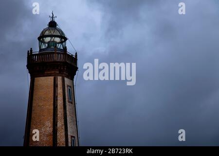 Lanterne du vieux phare d'Aviles. Asturies, Espagne Banque D'Images