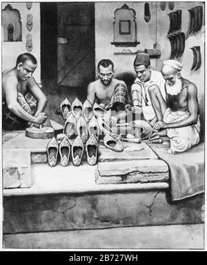 Illustration des pavés en Inde, d'un ensemble d'affiches scolaires utilisées pour les études sociales, c 1930 Banque D'Images