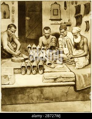 Illustration des pavés en Inde, d'un ensemble d'affiches scolaires utilisées pour les études sociales, c 1930 Banque D'Images