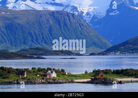 L'Île Gasvaer, Tromso, l'Île Tromsoya, comté de Troms, Norvège Banque D'Images