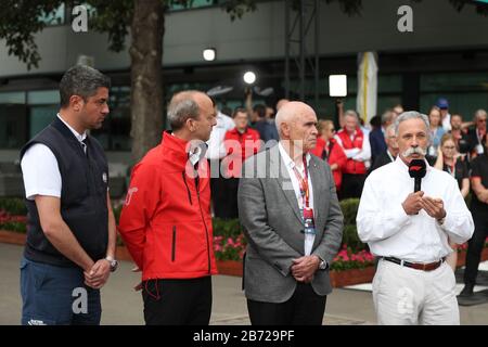 Melbourne, Australie . 13 mars 2020. Formule 1, Grand Prix Australien, Conférence De Presse De La Australian Grand Prix Corporation; Michael Masi, Pdg De La Australian Grand Prix Corporation Andrew Westacott, Paul Little, Chase Carey, Directeur Général Du Groupe Formule 1 Crédit: Action Plus Sports Images/Alay Live News Banque D'Images