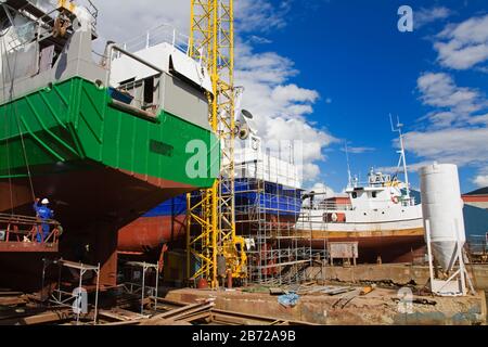 Boatyard Dans Le District De Skansen, Tromso City, Comté De Troms, Norvège, Scandinavie Banque D'Images