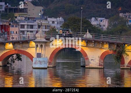 Pont Chandpole Udaipur Rajasthan Inde Banque D'Images