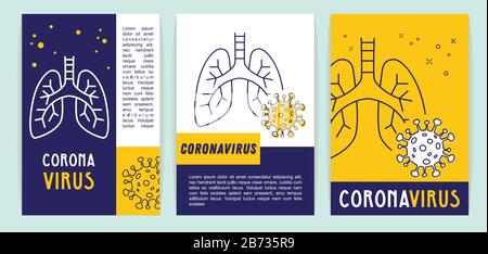 modèle d'affiche pour le coronavirus. Virus Corona. 2019-nCoV ou Covid-2019. Virus Corona à Wuhan, Chine, propagation mondiale et infection pulmonaire et Illustration de Vecteur