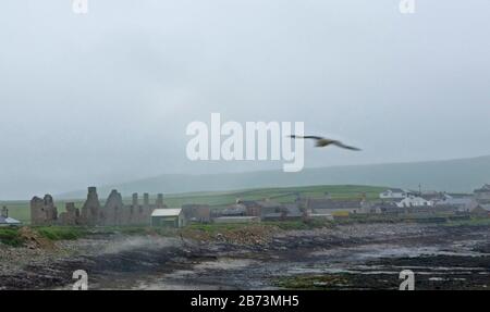 Les ruines du palais du comte à Birsay, Orkney Banque D'Images