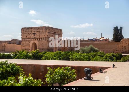 Palais El Badi, Marrakech, Maroc Banque D'Images