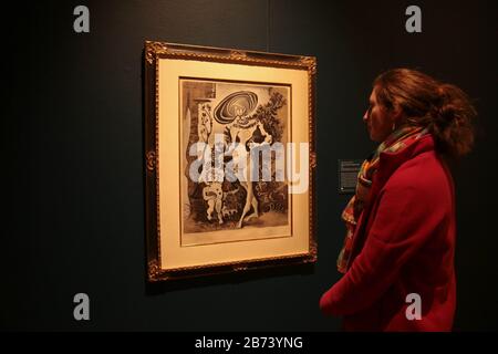 Warwickshire, Angleterre Vendredi 13 Mars 2020. Pablo Picasso Vénus et Latour Voleur de miel, 1957, une variation du travail de Cranach Cupid se plaignant de Vénus Paul Quezada-Neiman/Alay Live News Banque D'Images