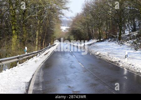 Neige sur l'Eifel près de Maria Laach Banque D'Images