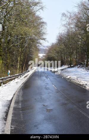 Neige sur l'Eifel près de Maria Laach Banque D'Images