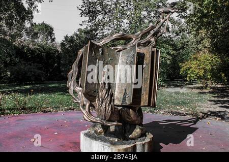 Saint Anthony Bronze Statue et Jésus - camposampiero, Italie Banque D'Images