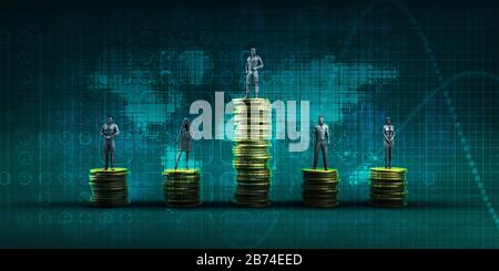 Graphique de l'équipe commerciale Performance et concept de travail d'équipe Banque D'Images