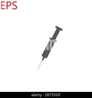 Seringue, vecteur d'icône d'injection, signe plat rempli, pictogramme solide isolé sur blanc. Symbole, illustration du logo. EPS 10 Illustration de Vecteur