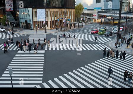 01.01.2018, Tokyo, Japon, Asie - passage pour piétons dans le quartier Ginza de Tokyo. [traduction automatique] Banque D'Images