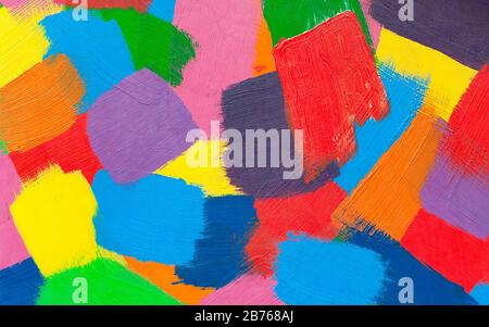 Traits abstraits multicolores avec peinture à l'huile. Banque D'Images