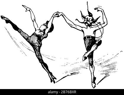 Moon Boys liés aux apparitions du diable sont bien deux ou trois jeunes en compagnie rouge sont devenus des Wanderers, dessin de ligne vintage ou gravure illustras Illustration de Vecteur