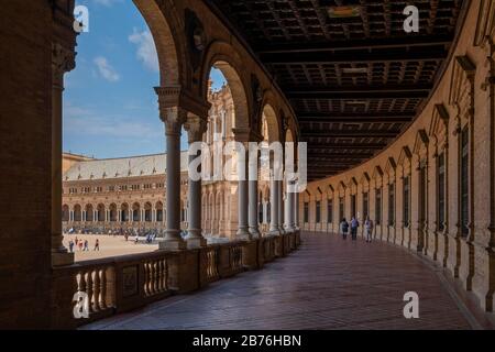 ''Plaza de España' à Séville. L'Espagne. Banque D'Images