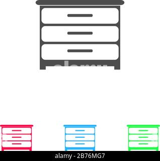 Meuble icône plat. Pictogramme de couleur sur fond blanc. Symbole d'illustration vectorielle et icônes bonus Illustration de Vecteur