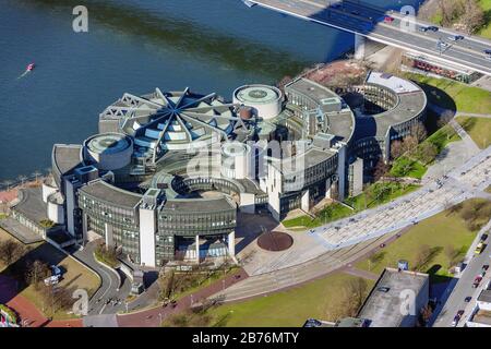 , Landtag de Rhénanie-du-Nord-Westphalie à Düsseldorf, 19.03.2012, vue aérienne, Allemagne, Rhénanie-du-Nord-Westphalie, Basse-Rhin, Düsseldorf Banque D'Images