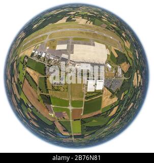 , Aéroport international de Muenster Osnabrueck en Rhénanie-du-Nord-Westphalie, 01.08.2012, vue aérienne, Allemagne, Rhénanie-du-Nord-Westphalie, Munster Banque D'Images