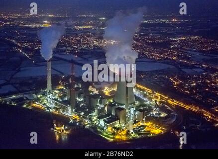, centrale électrique au charbon à Voerde, 13.12.2012, vue aérienne, Allemagne, Rhénanie-du-Nord-Westphalie, région de la Ruhr, Voerde Banque D'Images