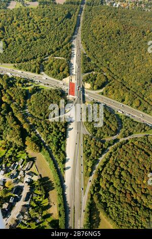 , jonction construction Oberhausen des autoroutes A 3, A 2, A 516, 11.10.2012, vue aérienne, Allemagne, Rhénanie-du-Nord-Westphalie, région de la Ruhr, Oberhausen Banque D'Images